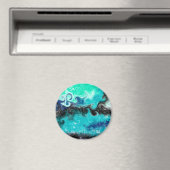 Blauwgroen, blauwe en zwarte marmertruien magneet (Insitu (Vaatwasser))