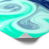 Blauwgroen, blauwe en zwarte marmertruien poster (Hoek)