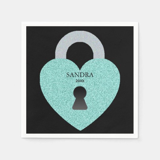 Blauwgroen blauwe feestdag in Tiara Servet (Voorkant)