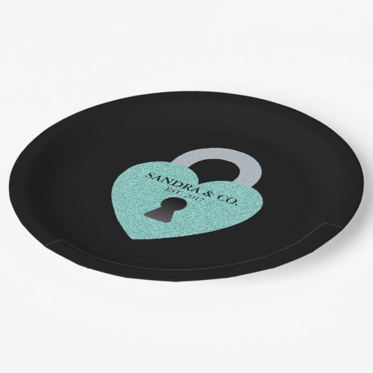 Blauwgroen blauwe feestdag Shower Tiara Party Papieren Bordje (Gekanteld)