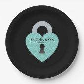 Blauwgroen blauwe feestdag Shower Tiara Party Papieren Bordje (Voorkant)