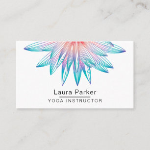 Blauwgroen Blauwe Floral Art Lotus Flower Yoga Med Visitekaartje