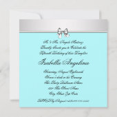  Blauwgroen Blauwe Foto Quinceanera Kaart (Achterkant)