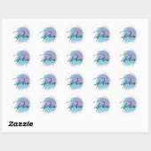 Blauwgroen blauwe galaxy Pisces Zodiac Constellati Ronde Sticker (Vel)