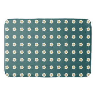 blauwgroen blauwe gele en witte Buttercup Flowers Badmat