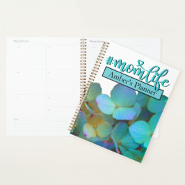 Blauwgroen blauwe gele pink hydrangeenbloem planner