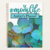 Blauwgroen blauwe gele pink hydrangeenbloem planner (Voorkant)