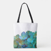 Blauwgroen blauwe gele pink hydrangeenbloem tote bag (Achterkant)