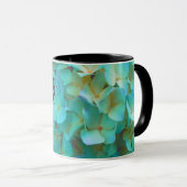 Blauwgroen blauwe gele rode hydrangeenbloemen #mom mok (Voorkant rechts)