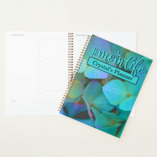 Blauwgroen blauwe gele rode hydrangeenbloemen #mom planner