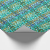 Blauwgroen blauwe gele roze hydrangeenbloem cadeaupapier (Hoek)