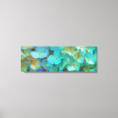 Blauwgroen blauwe gele roze hydrangeenbloem canvas afdruk (Voorkant)