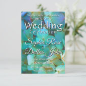 Blauwgroen blauwe gele roze hydrangeenbloem kaart (Staand voorkant)