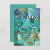 Blauwgroen blauwe gele roze hydrangeenbloem kaart (Voorkant / Achterkant)