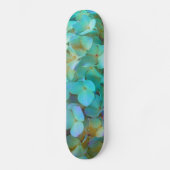 Blauwgroen blauwe gele roze hydrangeenbloem skateboard (Voorkant)