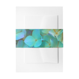 Blauwgroen blauwe gele roze hydrangeenbloem uitnodigingen wikkel