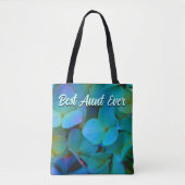Blauwgroen blauwe gele roze hydrangeenbloemen best tote bag (Voorkant)