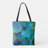 Blauwgroen blauwe gele roze hydrangeenbloemen best tote bag (Achterkant)