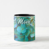 Blauwgroen blauwe gele roze hydrangeenbloemen moed mok (Midden)