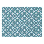 Blauwgroen blauwe geometrische patroontablecloten tafelkleed (Voorkant (Horizontaal))