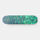 blauwgroen-blauwe gesimuleerde sequine persoonlijk skateboard (Horizontaal)