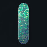 blauwgroen-blauwe gesimuleerde sequine persoonlijk skateboard<br><div class="desc">faux sequinskateboard</div>