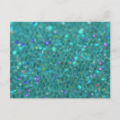 Blauwgroen blauwe glitter briefkaart (Voorkant)