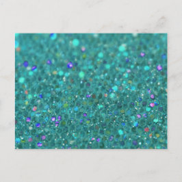 Blauwgroen blauwe glitter briefkaart