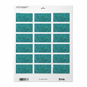 Blauwgroen blauwe glitter etiket (Full Sheet)
