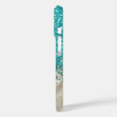 Blauwgroen Blauwe Glitter, Grijze Marmeren Mobiel Case-Mate iPhone Case (Achterkant / Links)