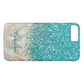 Blauwgroen Blauwe Glitter, Grijze Marmeren Mobiel Case-Mate iPhone Case (Achterkant (Horizontaal))