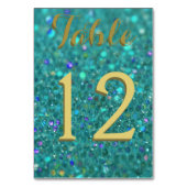 Blauwgroen blauwe glitter kaart (Voorkant)
