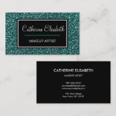 Blauwgroen blauwe glitter, meisje, , Sparkly, Visitekaartje (Voorkant / Achterkant)