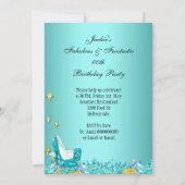 Blauwgroen blauwe glitter op hoog niveau FabulPart Kaart (Achterkant)