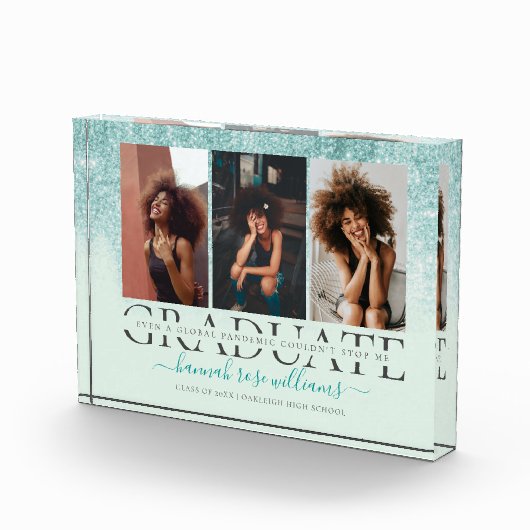 Blauwgroen blauwe glitter | Pandemisch Afstuderen  Fotoblokken (Rechts)