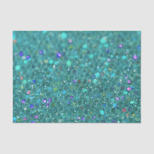 Blauwgroen blauwe glitter tissuepapier (Voorkant)