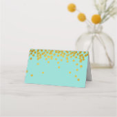 Blauwgroen Blauwe & Gold Shower Party Hartelijk da Plaatskaartje (Achterkant)