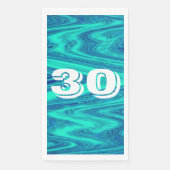 Blauwgroen Blauwe Golven 30e Verjaardag Custom Age Servet (Voorkant)