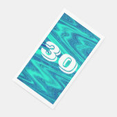 Blauwgroen Blauwe Golven 30e Verjaardag Custom Age Servet (Hoek)