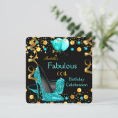 Blauwgroen blauwe gouden ballonnen op hoog niveau kaart (Staand voorkant)