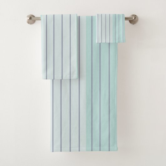 Blauwgroen blauwe grijze strepen bad handdoek (Insitu)