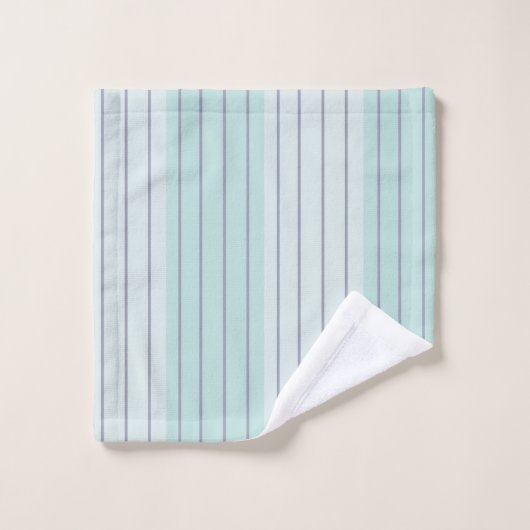 Blauwgroen blauwe grijze strepen bad handdoek (Wasdoekje)
