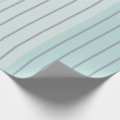 Blauwgroen blauwe grijze strepen, eenvoudig cadeaupapier (Hoek)