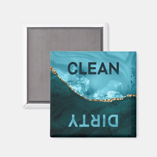 Blauwgroen blauwe grijze wasmachine magneet (Voorkant / Achterkant)