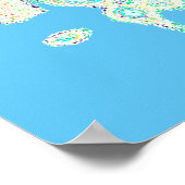 Blauwgroen Blauwe Groen Wave Bubble Abstracte Patr Poster (Hoek)