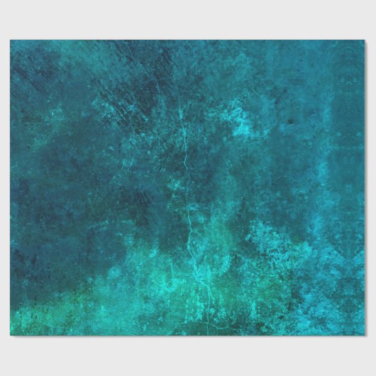 blauwgroen blauwe groene diepverzadigde rustige te cadeaupapier (Vlak)