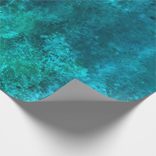 blauwgroen blauwe groene diepverzadigde rustige te cadeaupapier (Hoek)