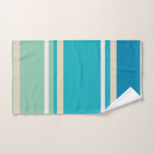 Blauwgroen blauwe, groene en turkooisstrepen bad handdoek (Handdoek)