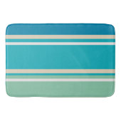 Blauwgroen blauwe, groene en turkooisstrepen badmat (Voorkant)