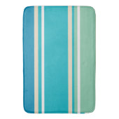 Blauwgroen blauwe, groene en turkooisstrepen badmat (Voorkant Verticaal)